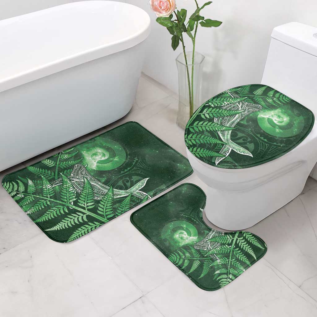 New Zealand Matariki Bathroom Set Maori Koru With Humpback Whale Green