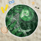 New Zealand Matariki Beach Blanket Maori Koru With Humpback Whale Green
