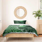 New Zealand Matariki Bedding Set Maori Koru With Humpback Whale Green
