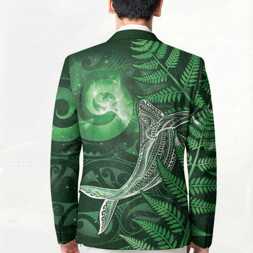 New Zealand Matariki Blazer Maori Koru With Humpback Whale Green