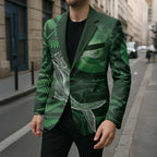 New Zealand Matariki Blazer Maori Koru With Humpback Whale Green