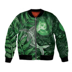 New Zealand Matariki Bomber Jacket Maori Koru With Humpback Whale Green