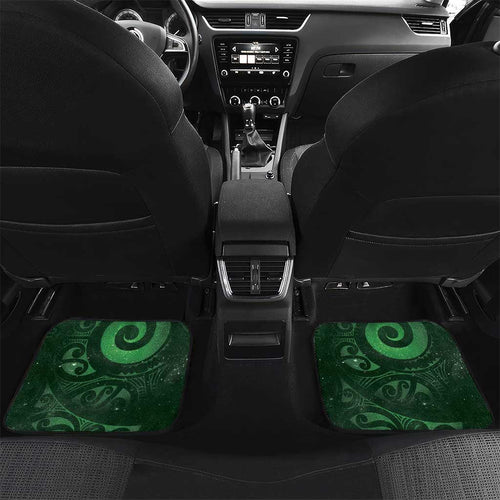 New Zealand Matariki Car Mats Maori Koru With Humpback Whale Green