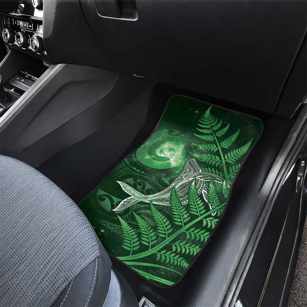 New Zealand Matariki Car Mats Maori Koru With Humpback Whale Green