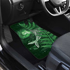 New Zealand Matariki Car Mats Maori Koru With Humpback Whale Green