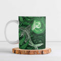New Zealand Matariki Ceramic Mug Maori Koru With Humpback Whale Green