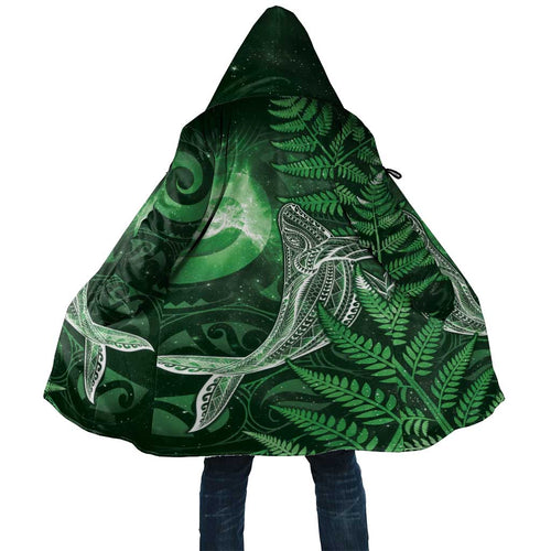 New Zealand Matariki Cloak Maori Koru With Humpback Whale Green