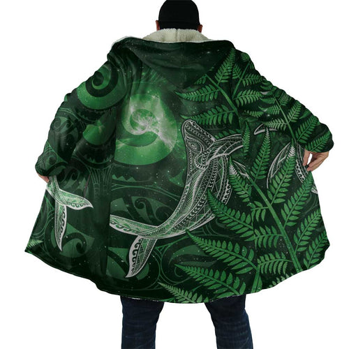 New Zealand Matariki Cloak Maori Koru With Humpback Whale Green