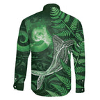 New Zealand Matariki Family Matching Mermaid Dress and Hawaiian Shirt Maori Koru With Humpback Whale Green