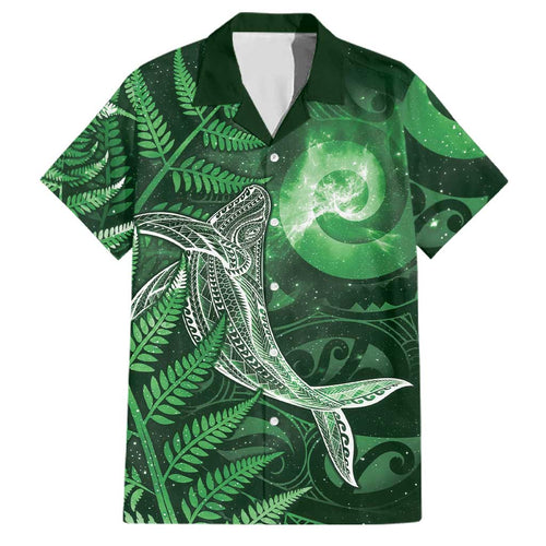New Zealand Matariki Family Matching Tank Maxi Dress and Hawaiian Shirt Maori Koru With Humpback Whale Green