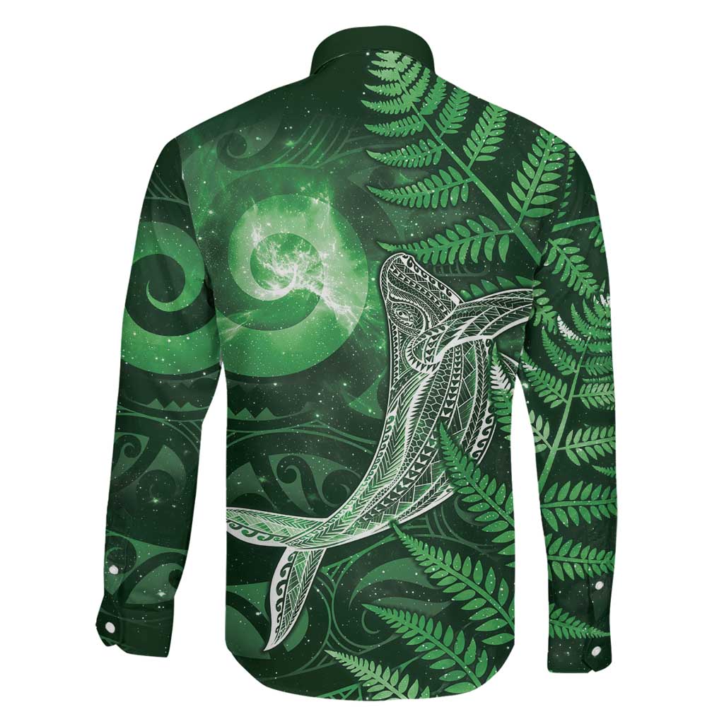 New Zealand Matariki Family Matching Tank Maxi Dress and Hawaiian Shirt Maori Koru With Humpback Whale Green