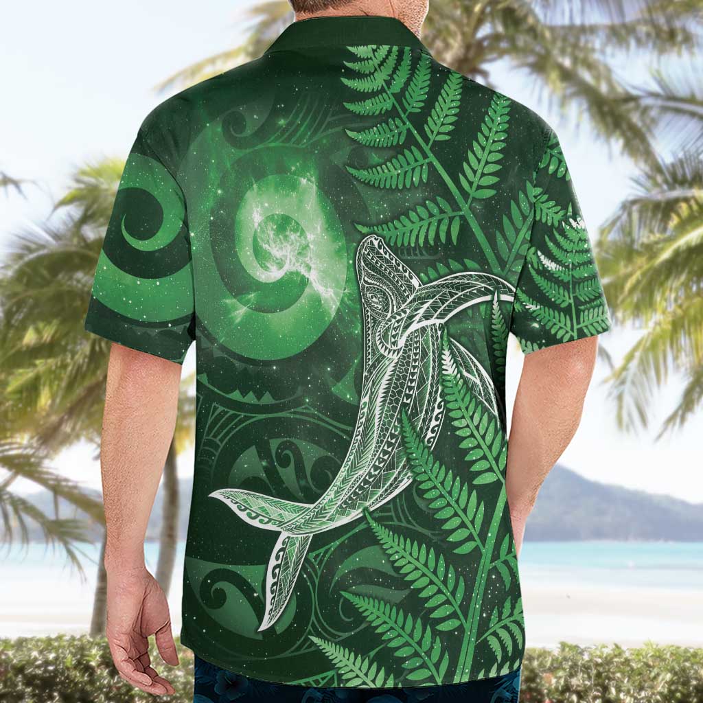 New Zealand Matariki Hawaiian Shirt Maori Koru With Humpback Whale Green
