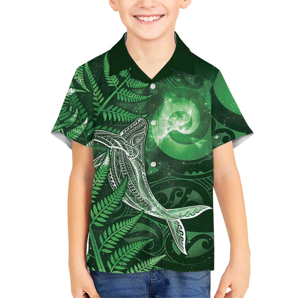New Zealand Matariki Hawaiian Shirt Maori Koru With Humpback Whale Green