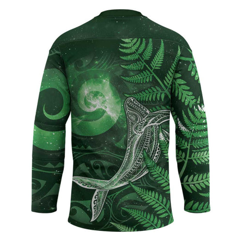 New Zealand Matariki Hockey Jersey Maori Koru With Humpback Whale Green