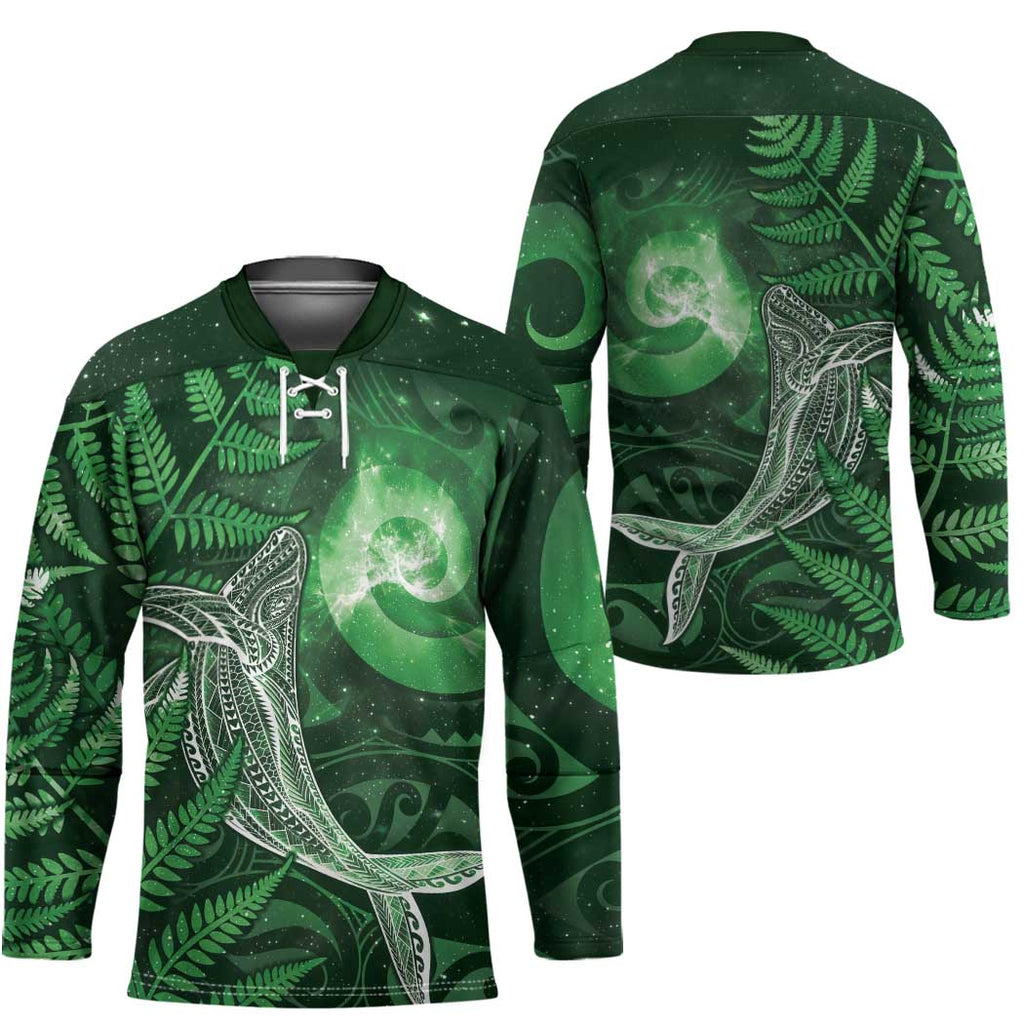New Zealand Matariki Hockey Jersey Maori Koru With Humpback Whale Green