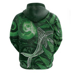 New Zealand Matariki Hoodie Maori Koru With Humpback Whale Green