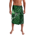 New Zealand Matariki Lavalava Maori Koru With Humpback Whale Green