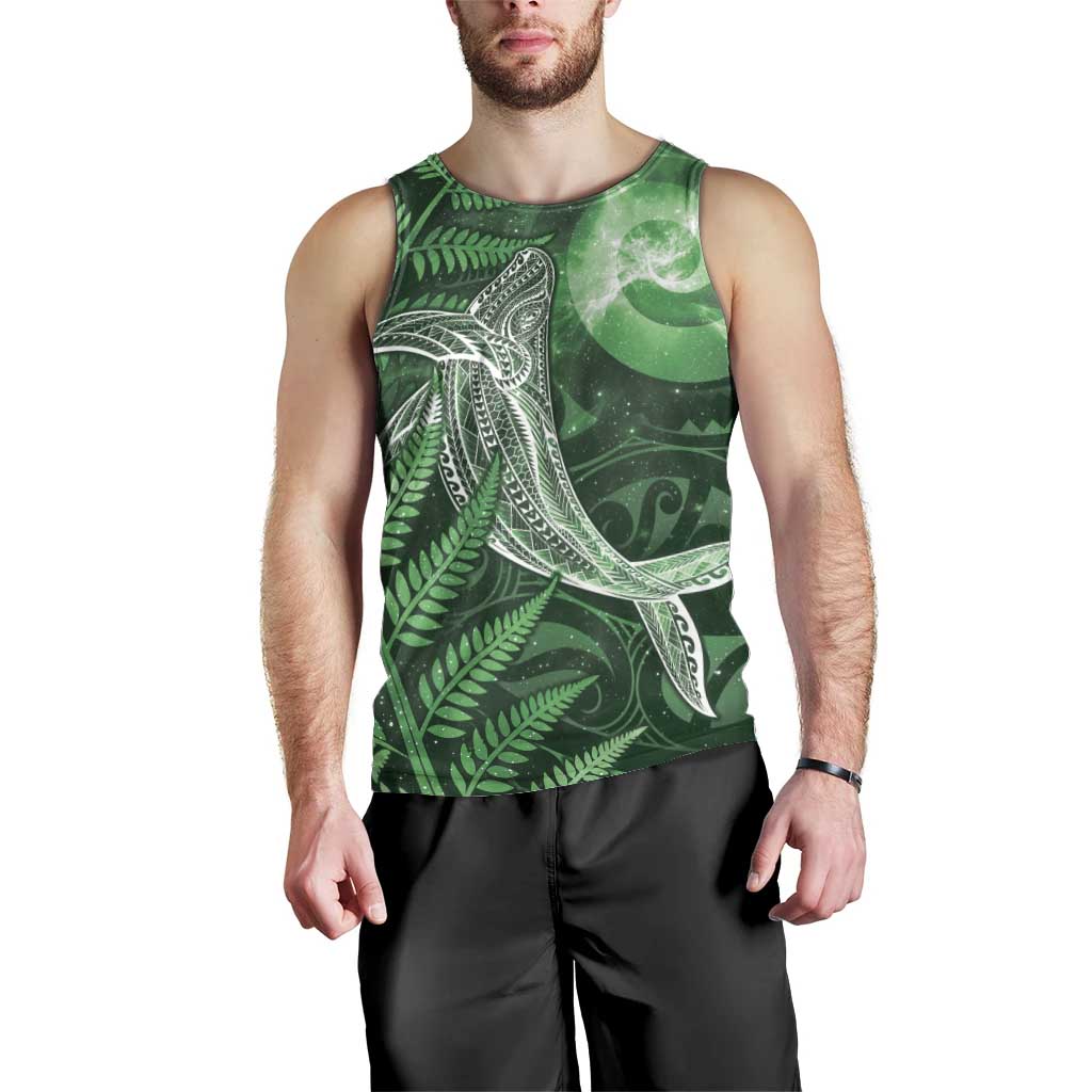 New Zealand Matariki Men Tank Top Maori Koru With Humpback Whale Green