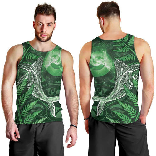 New Zealand Matariki Men Tank Top Maori Koru With Humpback Whale Green