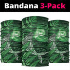 New Zealand Matariki Neck Gaiter Maori Koru With Humpback Whale Green