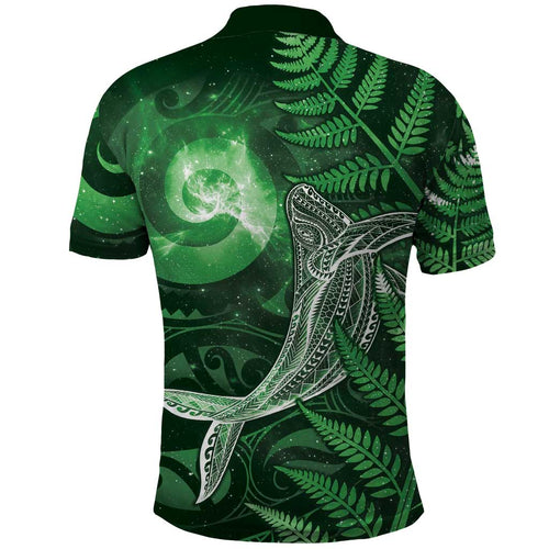 New Zealand Matariki Polo Shirt Maori Koru With Humpback Whale Green