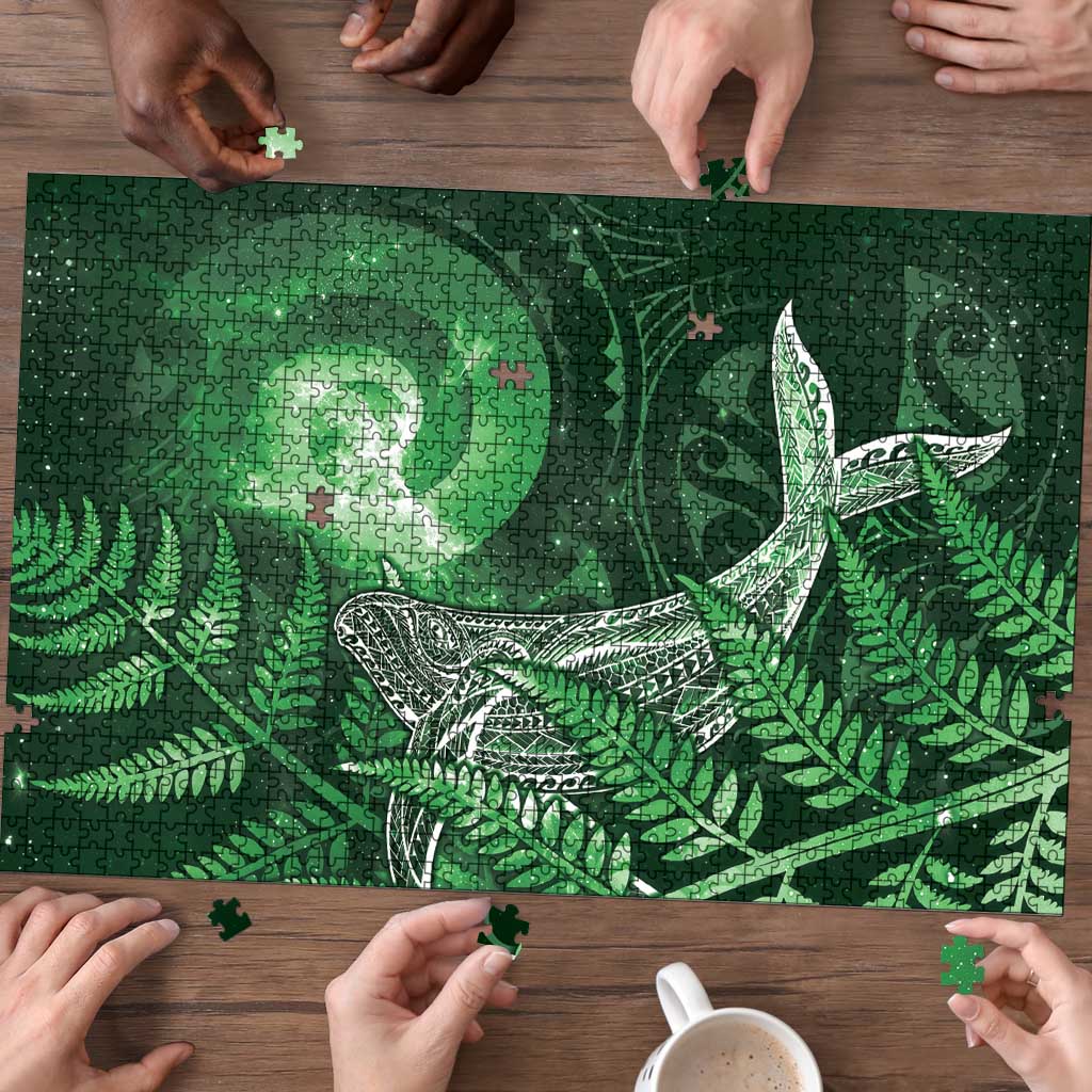 New Zealand Matariki Puzzle Maori Koru With Humpback Whale Green