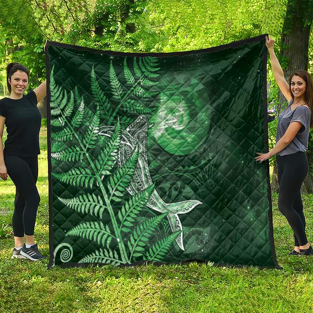 New Zealand Matariki Quilt Maori Koru With Humpback Whale Green