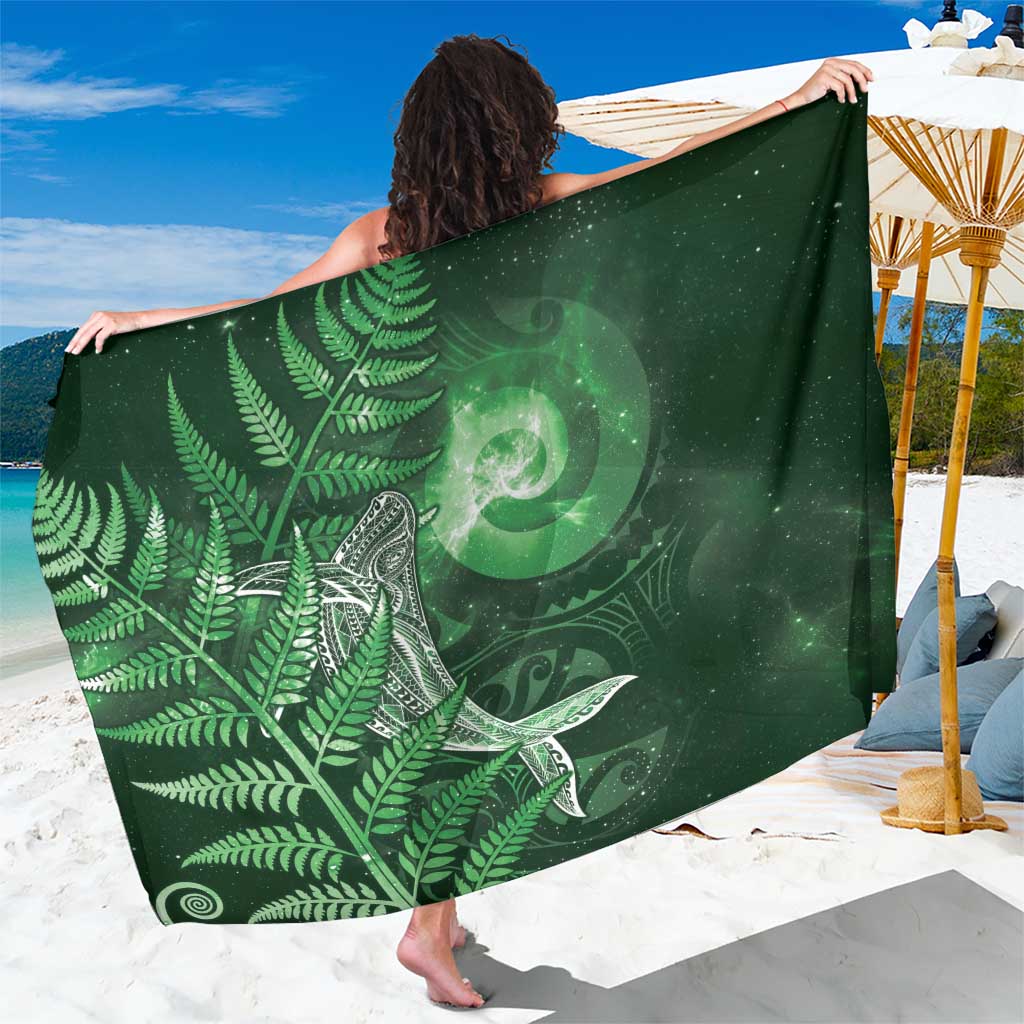 New Zealand Matariki Sarong Maori Koru With Humpback Whale Green