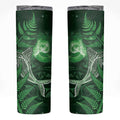 New Zealand Matariki Skinny Tumbler Maori Koru With Humpback Whale Green