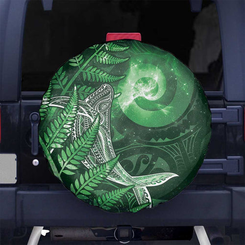New Zealand Matariki Spare Tire Cover Maori Koru With Humpback Whale Green