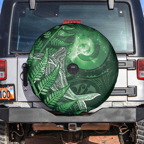 New Zealand Matariki Spare Tire Cover Maori Koru With Humpback Whale Green