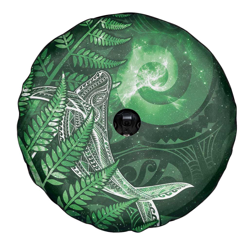 New Zealand Matariki Spare Tire Cover Maori Koru With Humpback Whale Green