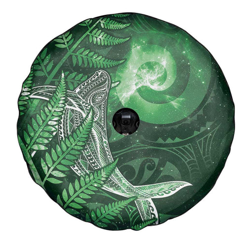 New Zealand Matariki Spare Tire Cover Maori Koru With Humpback Whale Green