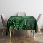 New Zealand Matariki Tablecloth Maori Koru With Humpback Whale Green
