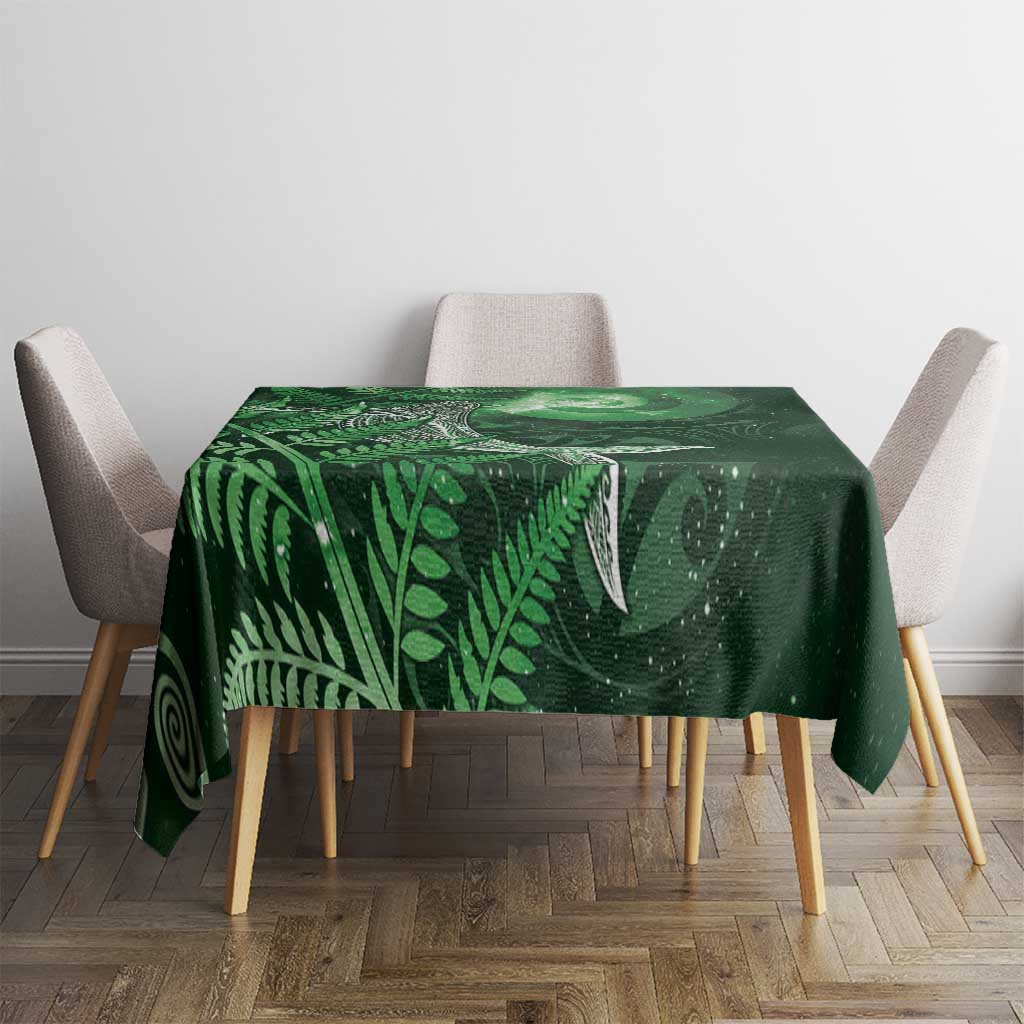 New Zealand Matariki Tablecloth Maori Koru With Humpback Whale Green