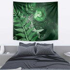 New Zealand Matariki Tapestry Maori Koru With Humpback Whale Green