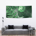New Zealand Matariki Tapestry Maori Koru With Humpback Whale Green