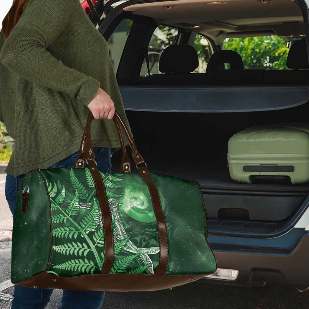 New Zealand Matariki Travel Bag Maori Koru With Humpback Whale Green