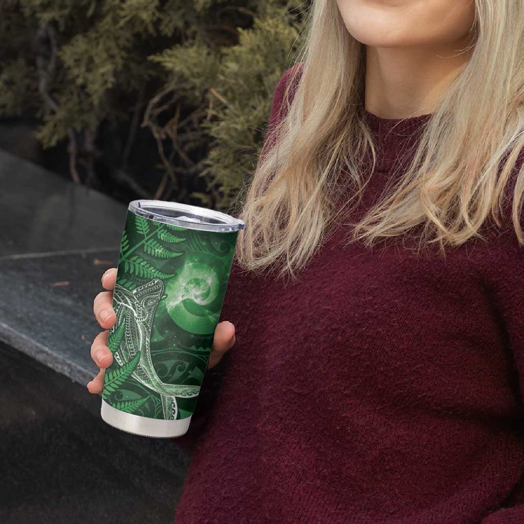 New Zealand Matariki Tumbler Cup Maori Koru With Humpback Whale Green