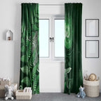 New Zealand Matariki Window Curtain Maori Koru With Humpback Whale Green