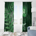 New Zealand Matariki Window Curtain Maori Koru With Humpback Whale Green