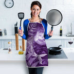 New Zealand Matariki Apron Maori Koru With Humpback Whale Purple