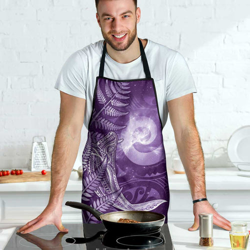 New Zealand Matariki Apron Maori Koru With Humpback Whale Purple