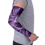 New Zealand Matariki Arm Sleeves Maori Koru With Humpback Whale Purple