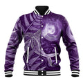 New Zealand Matariki Baseball Jacket Maori Koru With Humpback Whale Purple