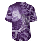 New Zealand Matariki Baseball Jersey Maori Koru With Humpback Whale Purple