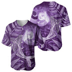 New Zealand Matariki Baseball Jersey Maori Koru With Humpback Whale Purple