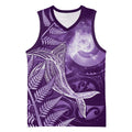 New Zealand Matariki Basketball Jersey Maori Koru With Humpback Whale Purple