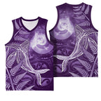 New Zealand Matariki Basketball Jersey Maori Koru With Humpback Whale Purple