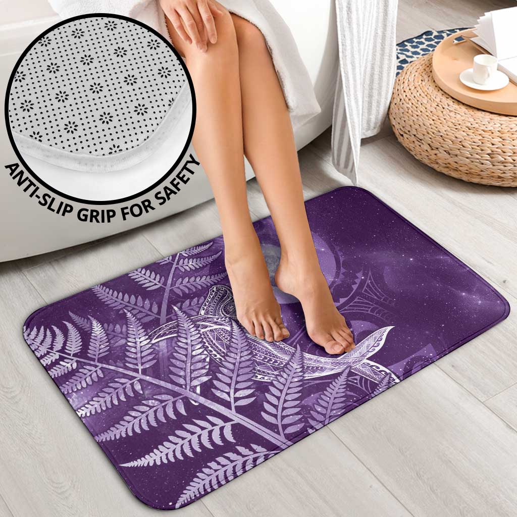 New Zealand Matariki Bathroom Set Maori Koru With Humpback Whale Purple